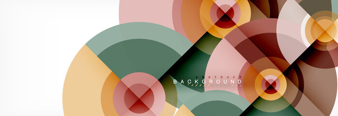 Obraz premium Round circles and triangles abstract background