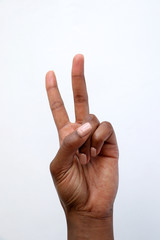 Black African female hand gesturing numbers