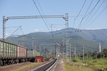 Naklejka premium Nature, travel, recreation, river, mountains, wild animals, Russia