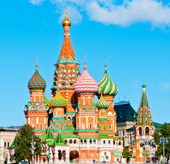 Fototapeta na wymiar The Cathedral of Vasily the Blessed (Saint Basil's Cathedral). Red Square. Moscow. Russia. Sunny day