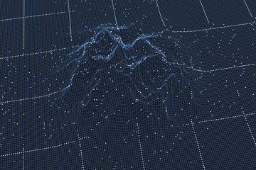 3d rendering, curve lines with dark background