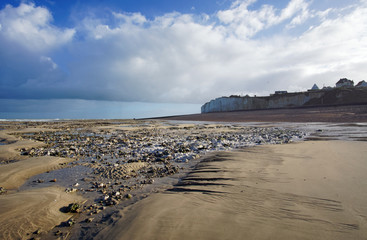 beach of Criel-plage in Normandy coast