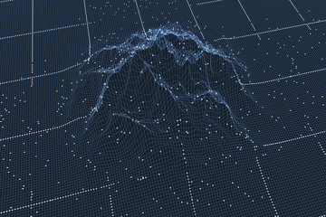 3d rendering, curve lines with dark background