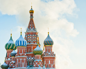 The Cathedral of Vasily the Blessed (Saint Basil's Cathedral). Red Square. Moscow. Russia. Winter day