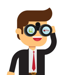 Business man Looking for money and car