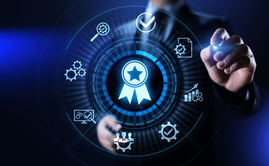 Quality assurance, Guarantee, Standards, ISO certification and standardization concept.