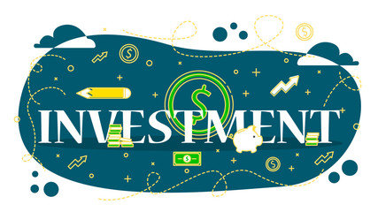 Naklejka premium Financial investment web banner. Business strategy and banking