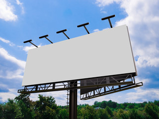 3D rendering of blank billboard (empty advertisement) isolated on white background - mock up template