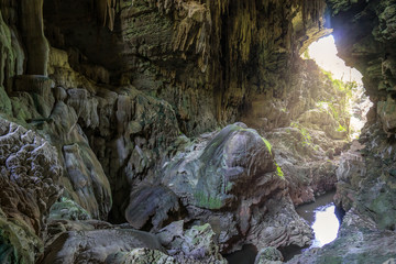 landscape of Nok Nang Aen Cave at Lam Khlong Ngu National Park. Kanchanaburi, Unseen in Thailand