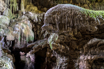 landscape of Nok Nang Aen Cave at Lam Khlong Ngu National Park, Kanchanaburi, Unseen in Thailand