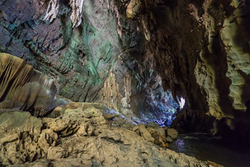 landscape of Nok Nang Aen Cave at Lam Khlong Ngu National Park, Kanchanaburi, Unseen in Thailand