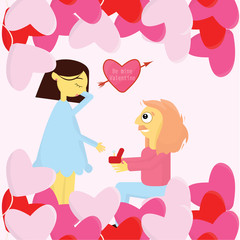 postcard with a couple in love