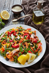 mexican salad with green bean, corn, ham