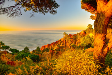 Sonnenaufgang, Sonnenuntergand an der Algarve Küste in Portugal Lagos, Faro, Albufeira