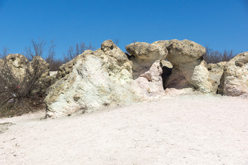 Amazing Landscape with Rock formation The Stone Mushrooms near Beli plast village, Kardzhali Region, Bulgaria