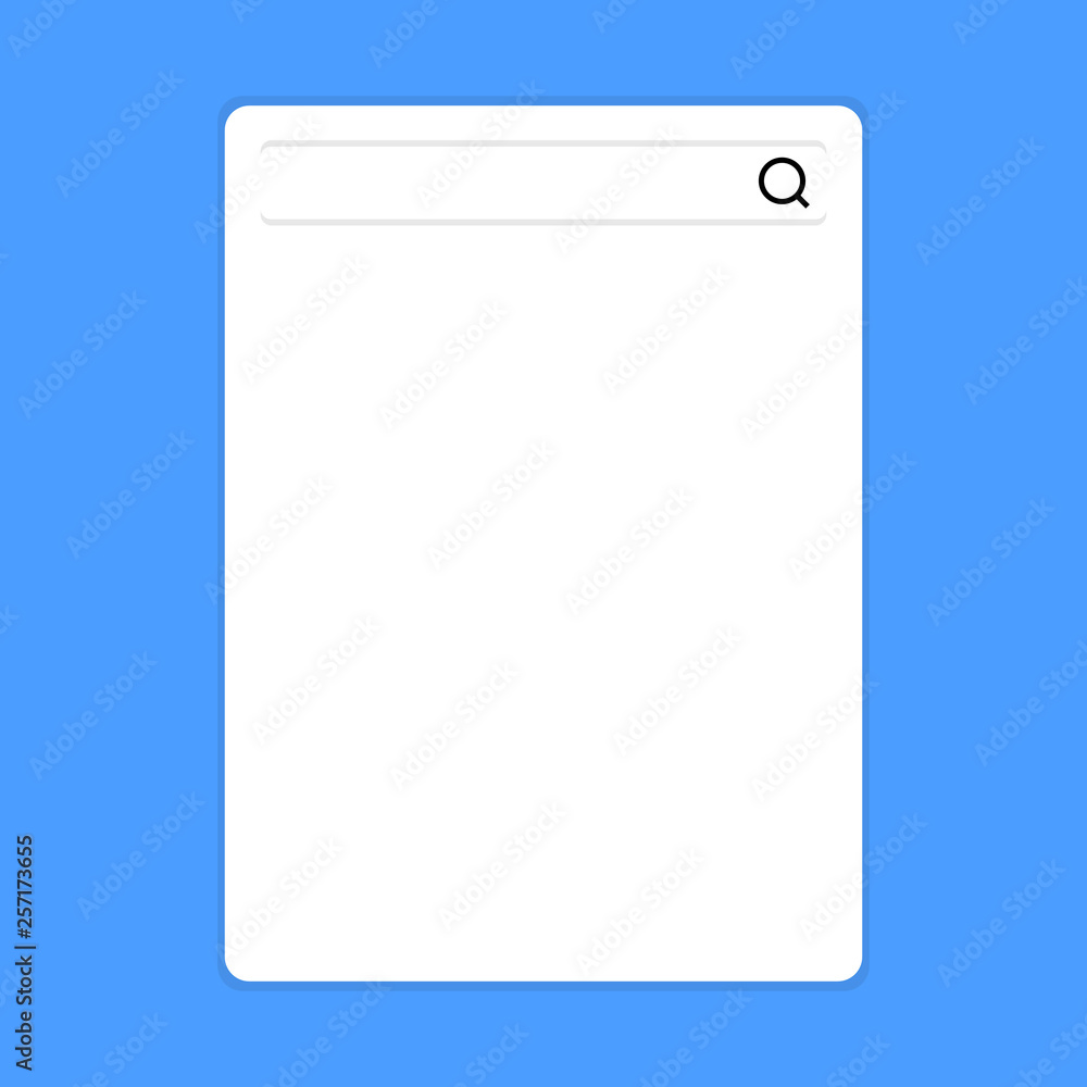 Aufkleber search bar with magnifying glass icon photo on blank vertical white screen design business concept e
