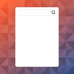 Search Bar with Magnifying Glass Icon photo on Blank Vertical White Screen Design business concept Empty copy space modern abstract background