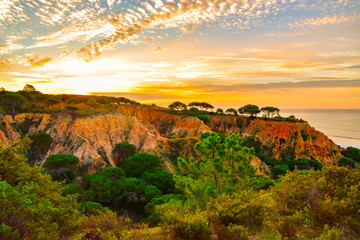 Sonnenaufgang, Sonnenuntergand an der Algarve Küste in Portugal Lagos, Faro, Albufeira