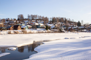 village in winter