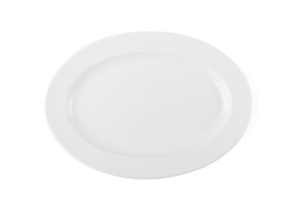 empty plate top view on white background