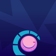 Volume Control Metal Knob with Marker Line and Colorful Loudness Indicator Design business concept Empty template copy space text for Ad website isolated