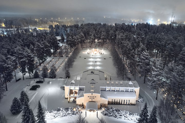 Finnish cemetery in the Christmas night.