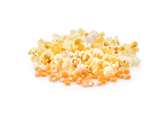 popcorn on white background