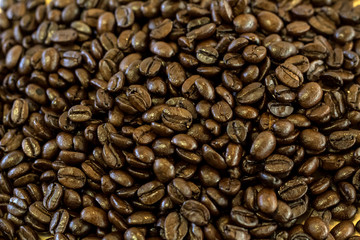 Coffee beans on white background