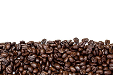 Coffee beans on white background
