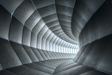 3d rendering, dark science-fiction tunnel, dark background