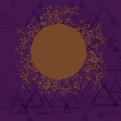 Disarrayed and Jumbled Musical Notes Icon Surrounding Blank Colorful Circle Design business concept Empty copy text for Web banners promotional material mock up template