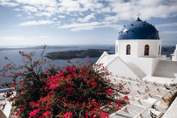 Greece, Santorini - October 28, 2018 year. Island views.
