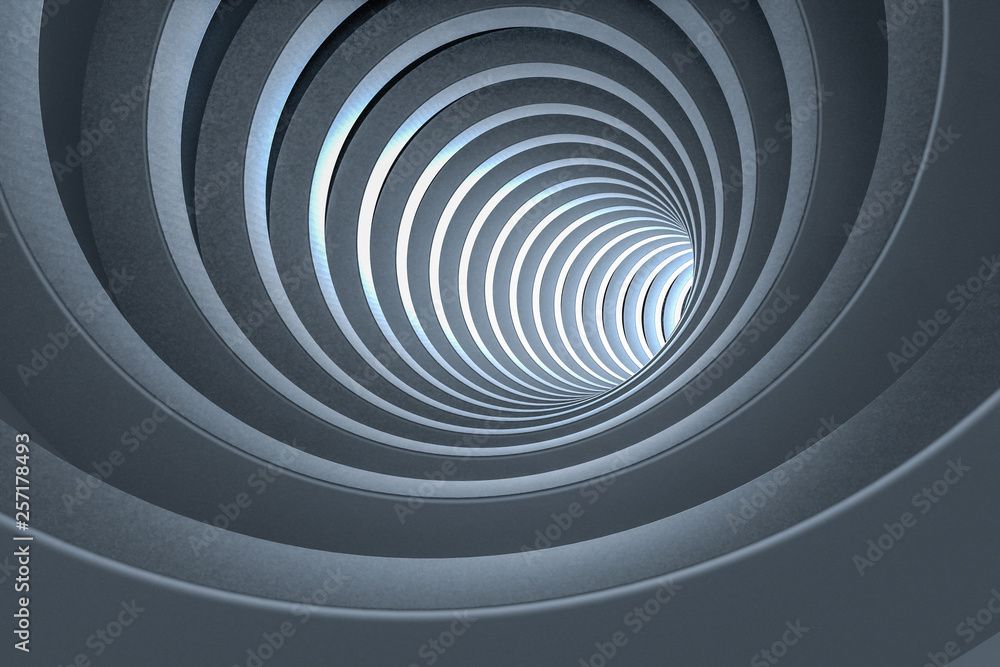 Canvas Prints 3d rendering, dark science-fiction tunnel, dark background