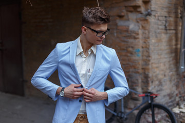 Set of several slices of different bread on a white background.