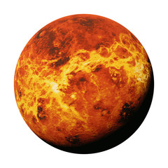 the planet Venus, part of the solar system (3d space render isolated on white background, elements of this image are furnished by NASA)