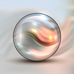 The vector realistic 3d sphere.Vibrant color.Fluid design