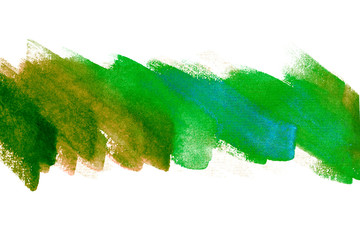 inked watercolor stain green