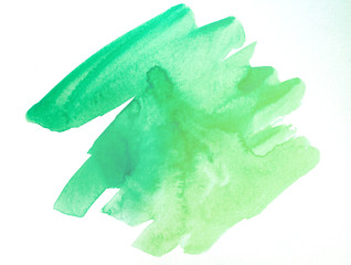 inked watercolor stain green