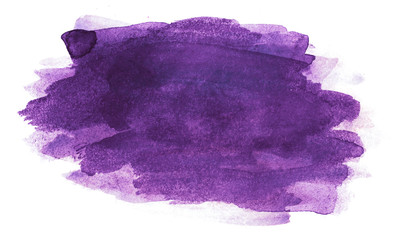 Purple inked watercolor stain