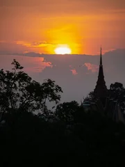 Fotobehang Cambodian Temple during Sunset © hyserb