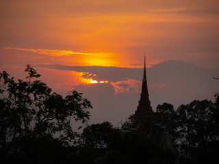 Cambodian Temple during Sunset