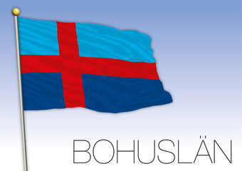 Bohuslan regional flag, Sweden, vector illustration