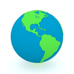 Planet Earth North and South America 3d model illustration