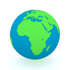 Fototapeta na wymiar Planet Earth Africa and Europe 3d model illustration