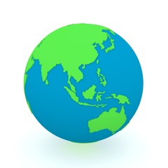 Planet Earth Austraila and Asia 3d model illustration