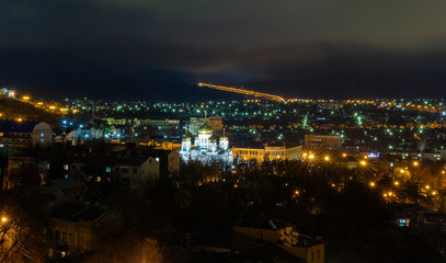 Fototapeta na wymiar Panorama of the night Pyatigorsk