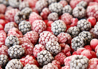 frozen berries used as background;
