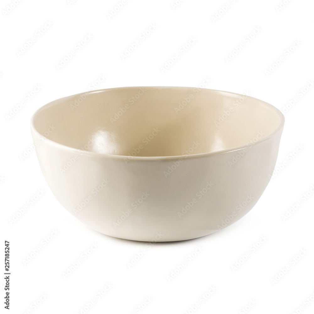 Wall mural White ceramic bowl isolated over a white background.