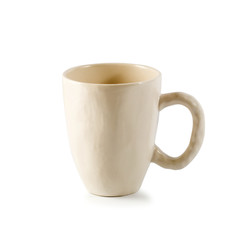 White ceramic glass isolated on a white background
