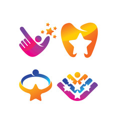 Success Star Logo Design Template Set